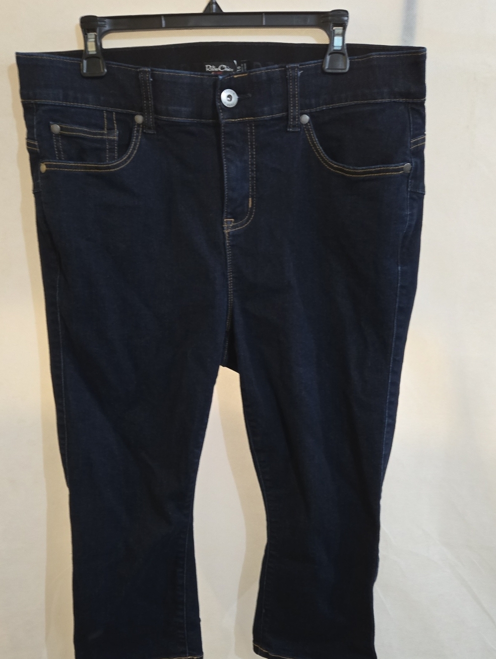 Retro Chic Dark Blue Crop Jeans